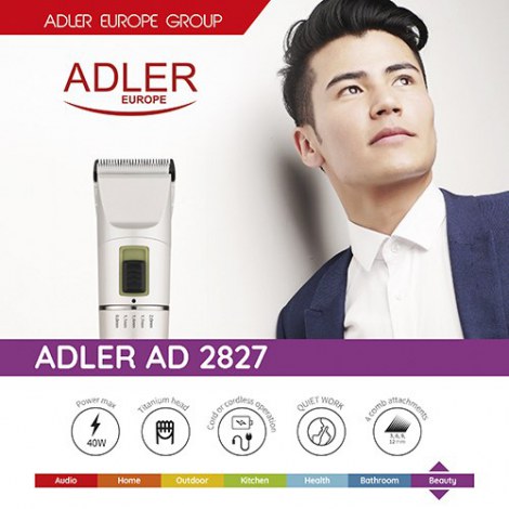 Adler | Hair clipper | AD 2827 | Cordless or corded | Number of length steps 4 | White - 5